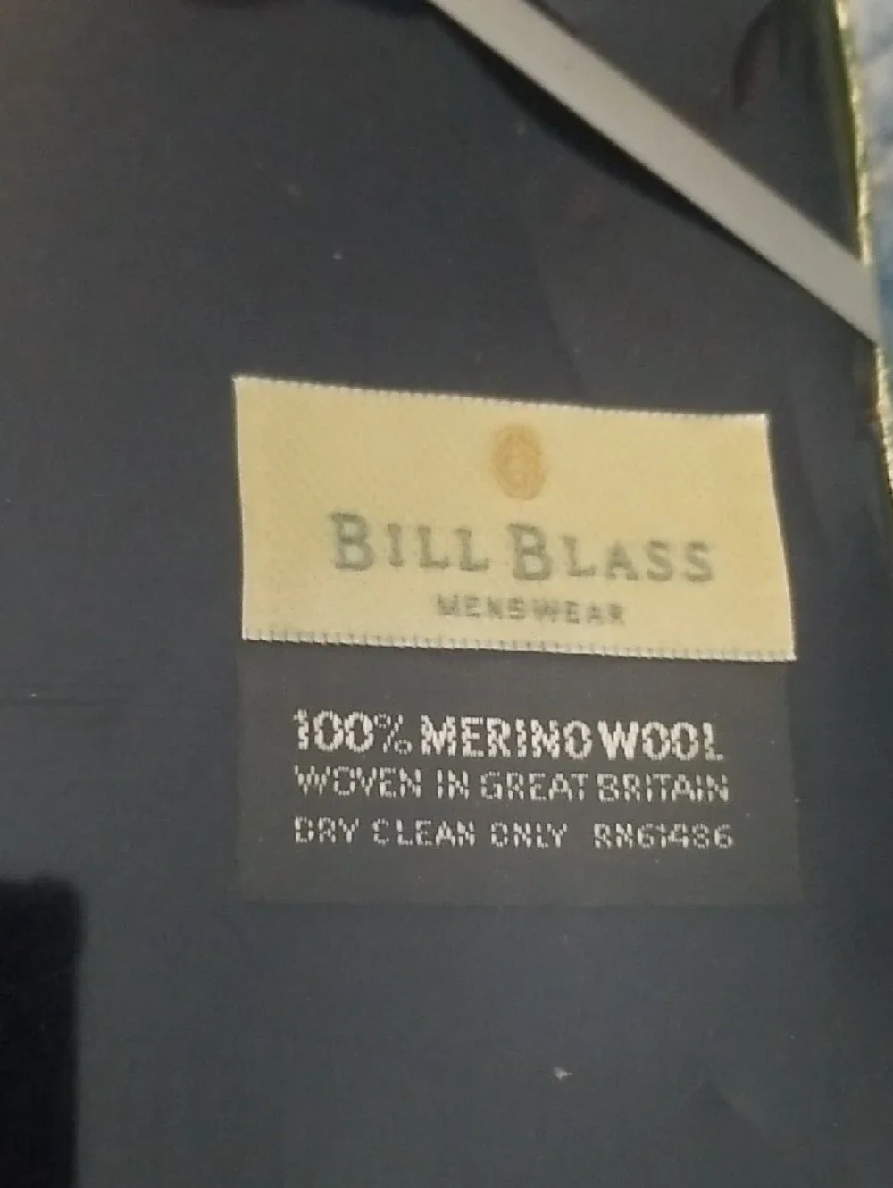 Bill Blass Navy Merino Wool Scarf in Box Unisex